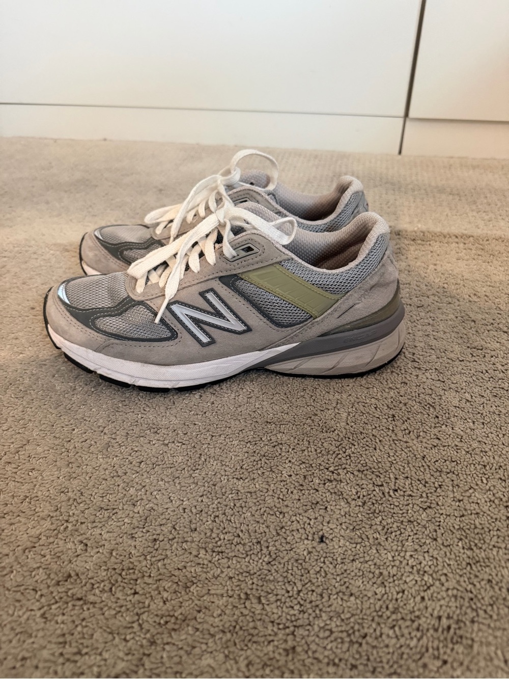 New Balance Women's Grey and White Athletic Sneakers